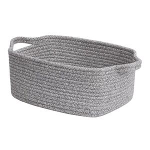 Small Woven Burr Basket, Decorative Rope Basket. Grey,
12 x 8.5 x 5 inches